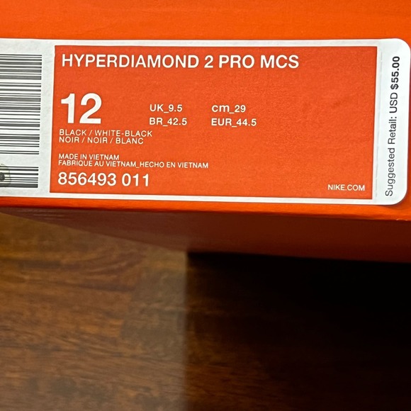Nike HyperDiamond 2 Pro MCS Softball Cleats Lunarlon WmUS 12 - Picture 13 of 14